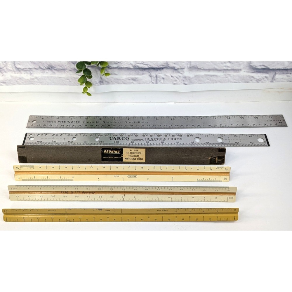 LOT‎ 5🏛️Vintage Engineering Drafting Slide Ruler Dietzgen Lutz Bruning Westcott
